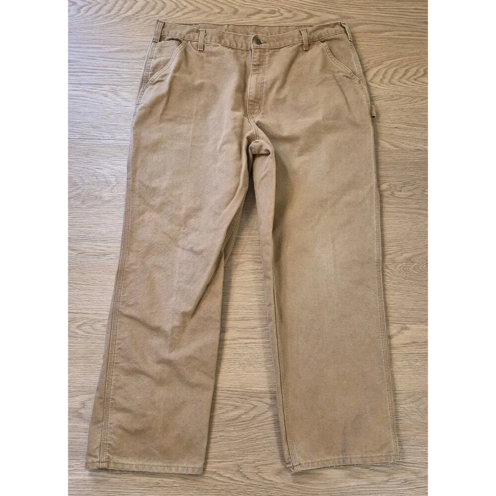 Carhartt Pants Men's 42x32 Heavy Duty B11 BRN Brown Canvas Carpenter Work Jeans